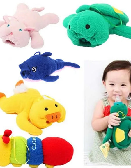 Cute Baby Feeding Bottle Plush Pouch Covers Nursing Keep Warm Holders Case