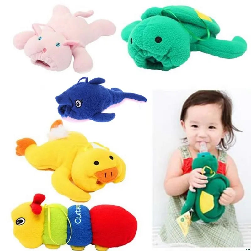 Cute Baby Feeding Bottle Plush Pouch Covers Nursing Keep Warm Holders Case