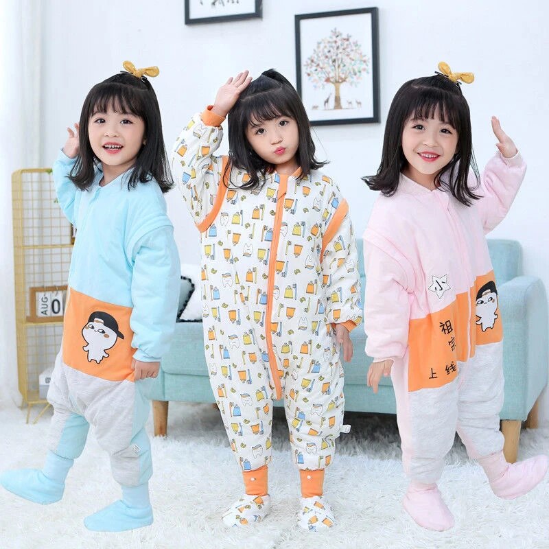 Winter Cotton Baby Cartoon Sleeping Bag  Sleep Sack Newborn Wearable Blanket Bedding Set