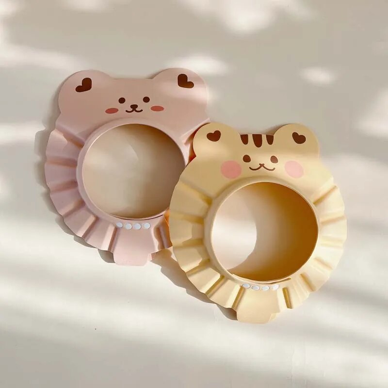 Cartoon Bear Baby Foam Shampoo Cap Soft Hair Wash Hat for Kids Bathing