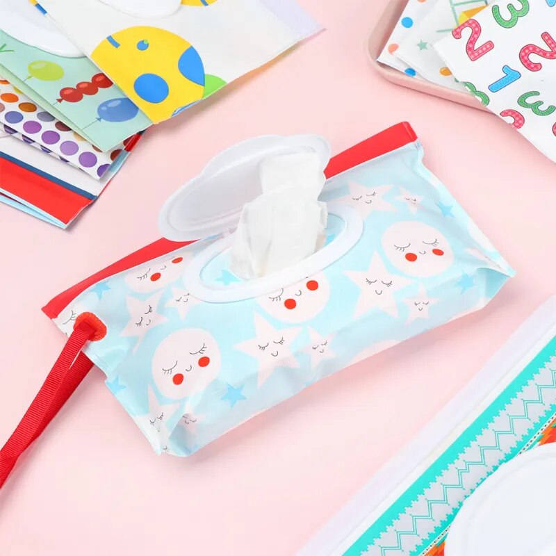 Baby Wet Wipe Pouch Cute Refillable Wet Wipes Bag