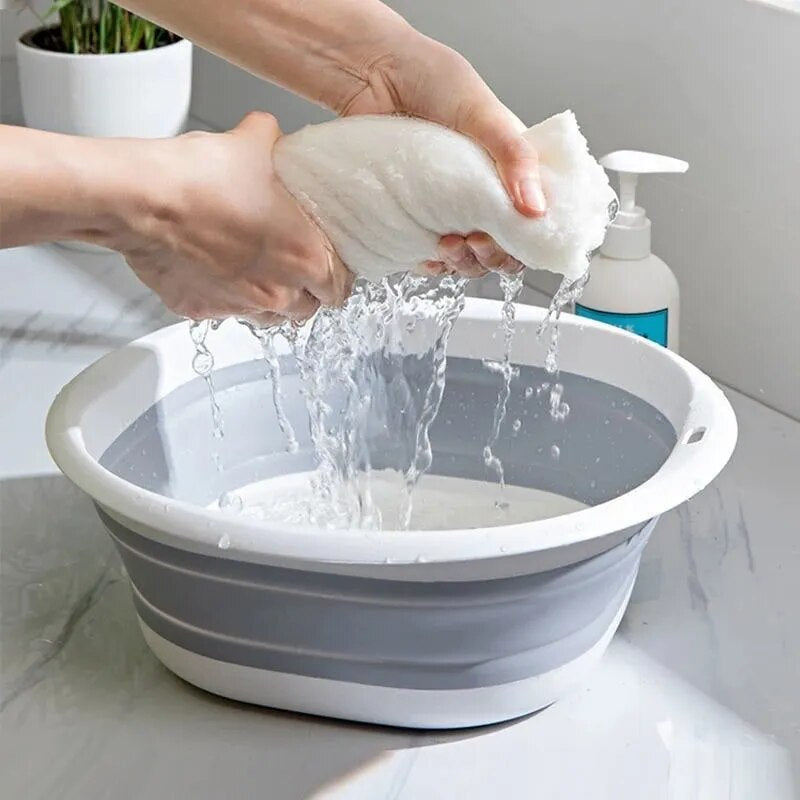 Plastic Folding Basins Portable Wash Basins Folding Laundry Tub Adult Baby Bath