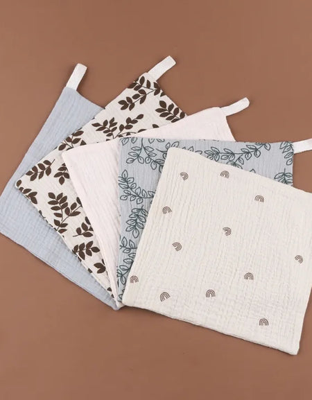 5 Pcs Towel Baby Face Cloth Baby Bath Towel Handkerchief Cotton Burp