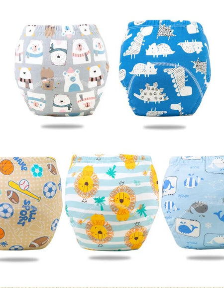 5Pcs/Lot Baby Cloth Diaper Boys Training Pants 6 Layer Waterproof