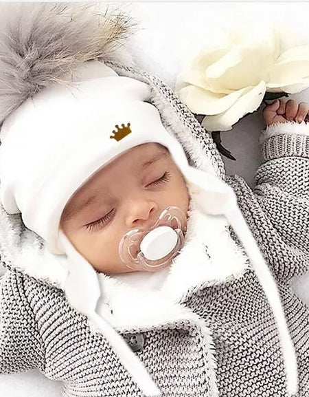 Newborn Baby hat for Boys Girls with ear Warmmer earflap rope Winter Cotton