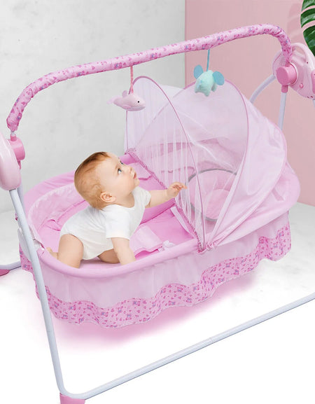 Electric Baby Crib Cradle Infant Bed Sleeping Auto-Swing Rocking Chair