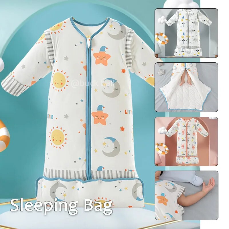 Organic Cotton 0-12 Y Baby Sleeping Bag Sleeve Warm Infant Toddler Wearable Blanket