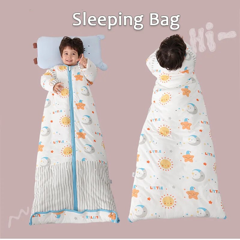 Organic Cotton 0-12 Y Baby Sleeping Bag Sleeve Warm Infant Toddler Wearable Blanket