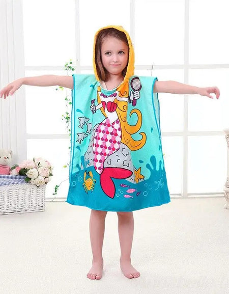 Cartoon Baby Bath Towel Microfiber Cotton Hooded Beach Newborn Cape