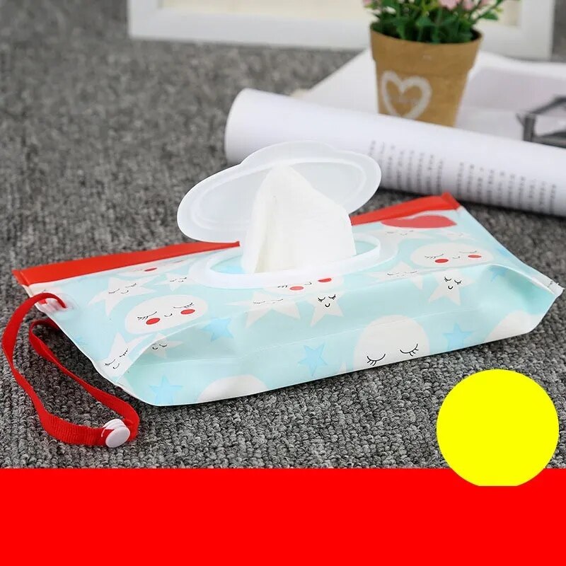 New Fashion Baby Wet Wipe Bag with Flip Cover Portable Useful Tissue