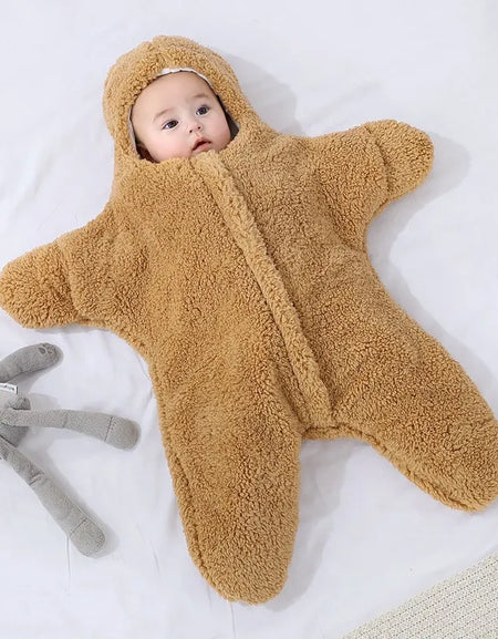 Happytobias Fluffy Soft Newborn Baby Starfish Sleeping Bags Star Wrap