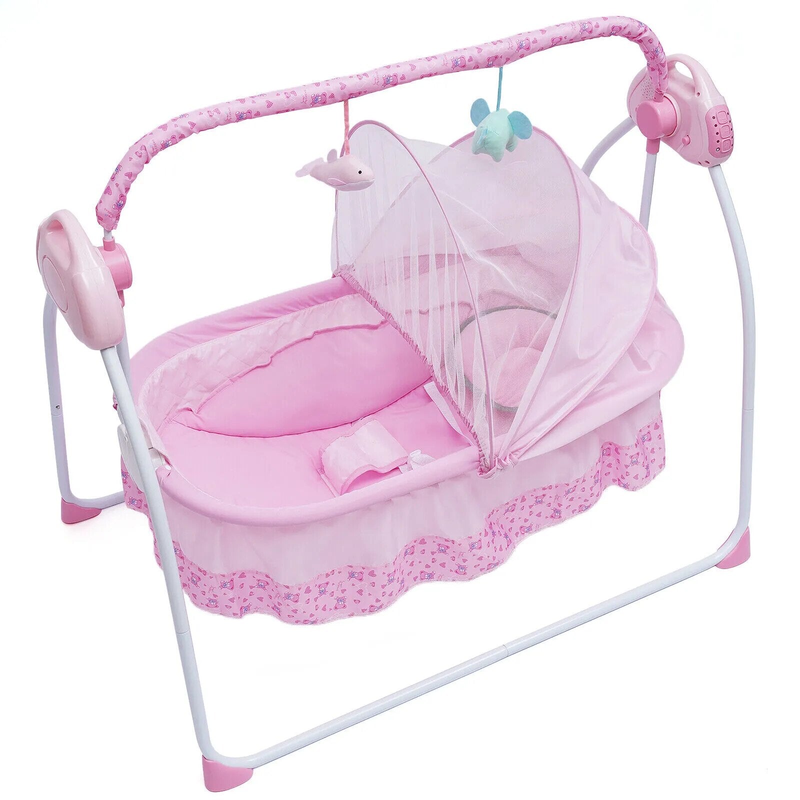 Electric Baby Crib Cradle Infant Bed Sleeping Auto-Swing Rocking Chair