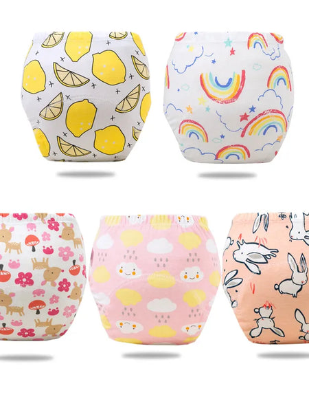 5Pcs/Lot Baby Cloth Diaper Boys Training Pants 6 Layer Waterproof