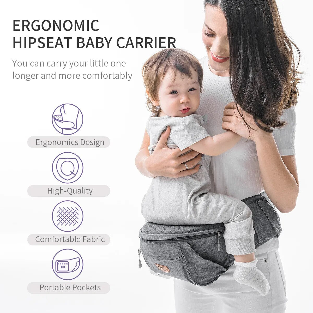 Ergonomic Baby Carrier Infant Hip Seat Carrier Baby Comfortable