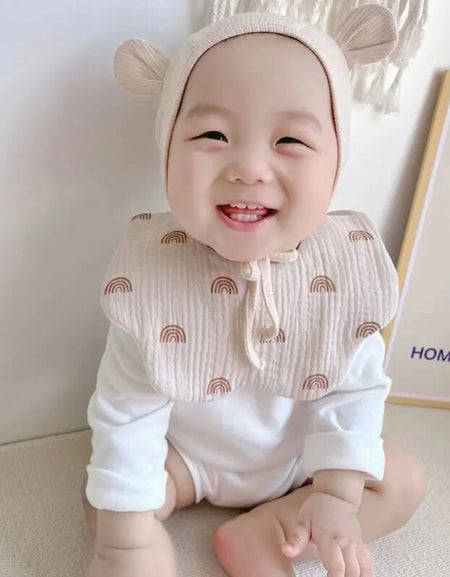 Soft Baby Print Bibs Solid Color Infant Bib Newborn Burp Cloths