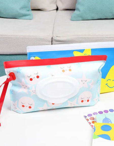 Baby Wet Wipe Pouch Cute Refillable Wet Wipes Bag