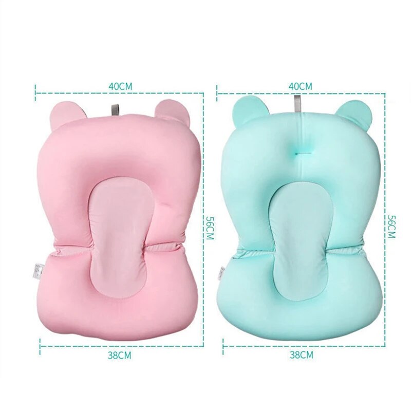 Baby Bath Seat Support Mat Foldable Baby Bath Tub Pad & Chair Newborn Bathtub