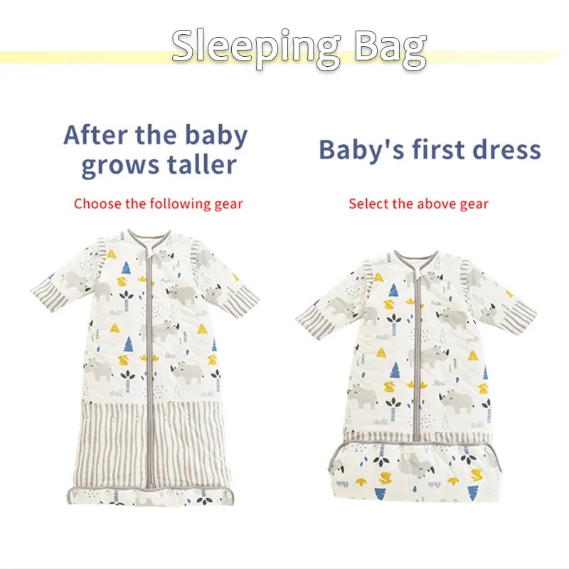 Organic Cotton 0-12 Y Baby Sleeping Bag Sleeve Warm Infant Toddler Wearable Blanket