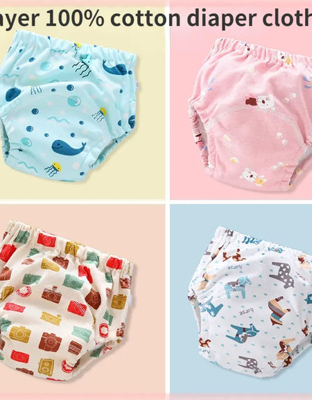 6 Layer Waterproof Baby Cotton Training Pants Shorts Cloth Diaper