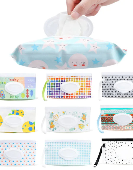 Baby Wet Wipe Pouch Cute Refillable Wet Wipes Bag